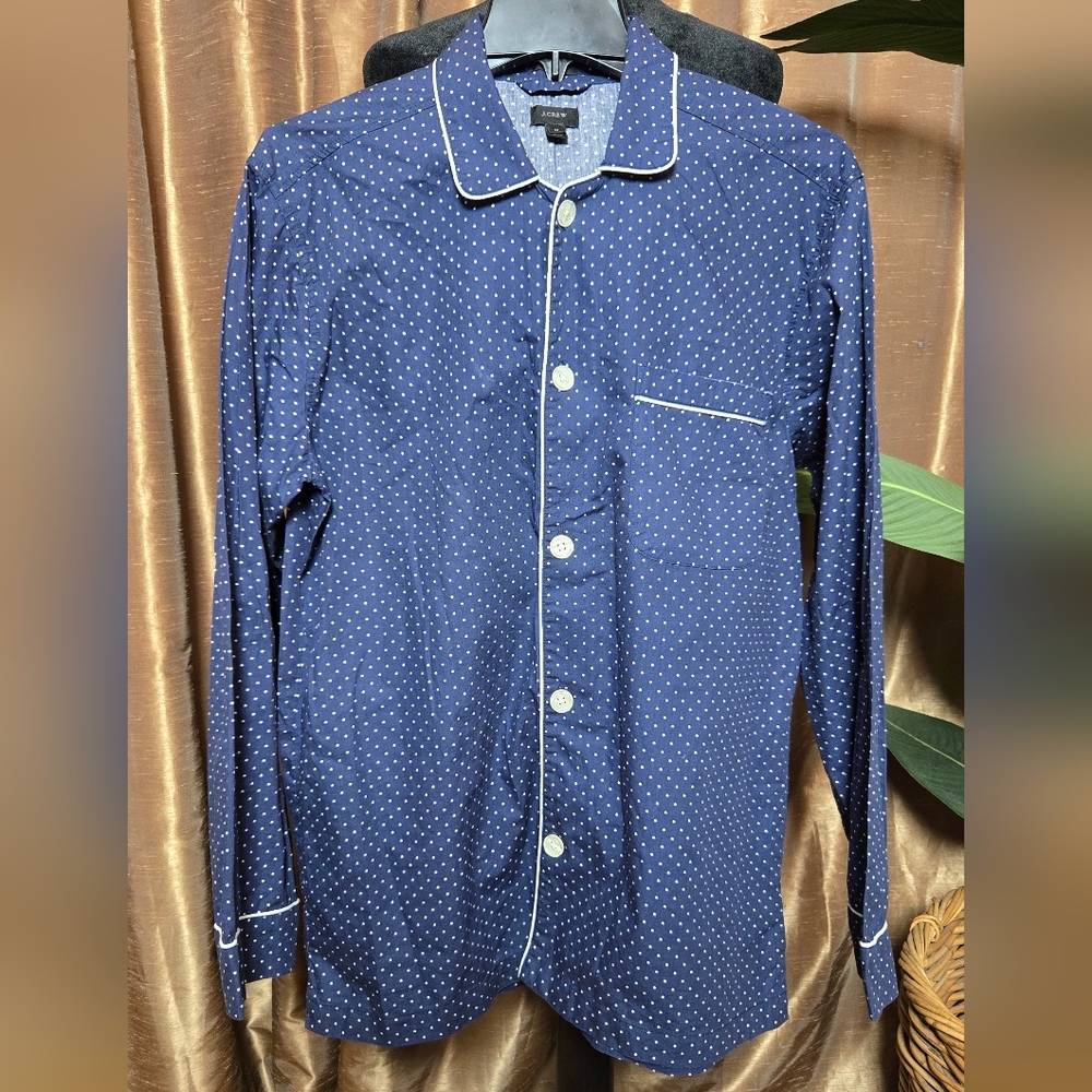 J. Crew Blue Polka Dot Sleepwear Top Sz:Medium